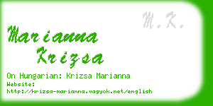 marianna krizsa business card